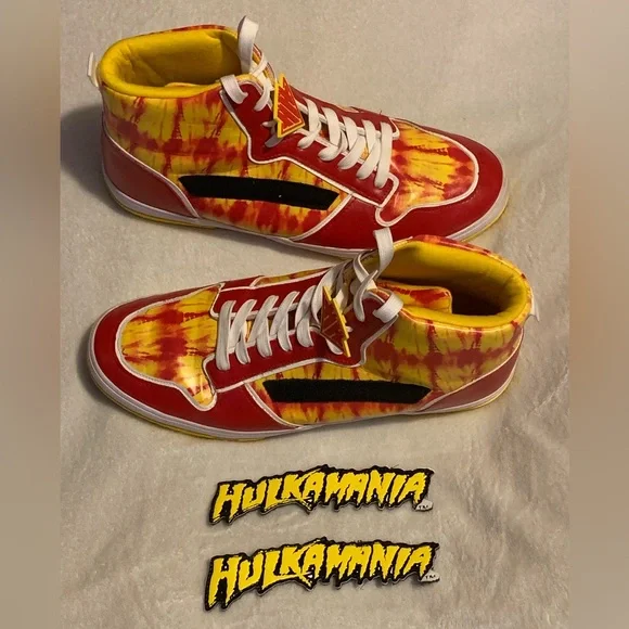 Hulk Hogan HULKAMANIA Red & Yellow WWE Size 13 Shoes - Picture 5 of 16
